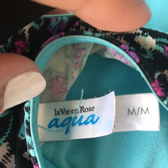 La vie on rose bikini top with black tie - Picture 3 of 4